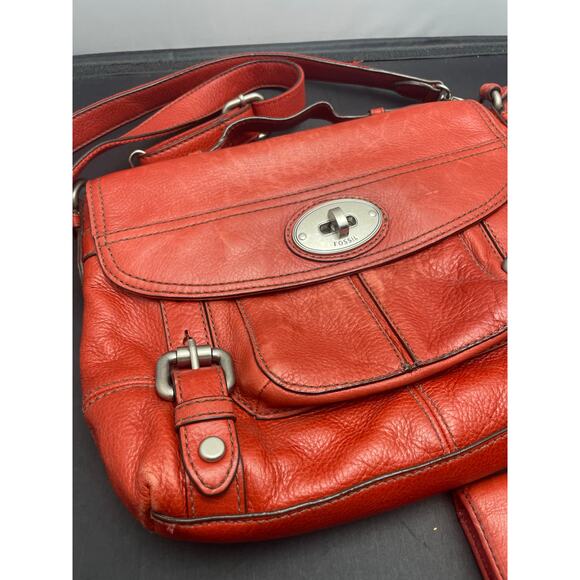 Vintage 1954 Fossil Maddox Long Live Crossbody Messenger Bag and Wallet - Picture 4 of 12